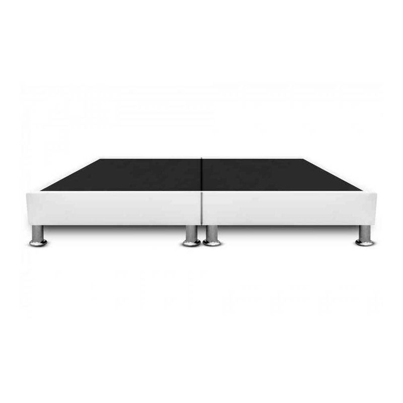MAGIC CLASS - BASE CAMA CON PESTAÑA DIVIDIDA 140x190 ECOCUERO BLANCO