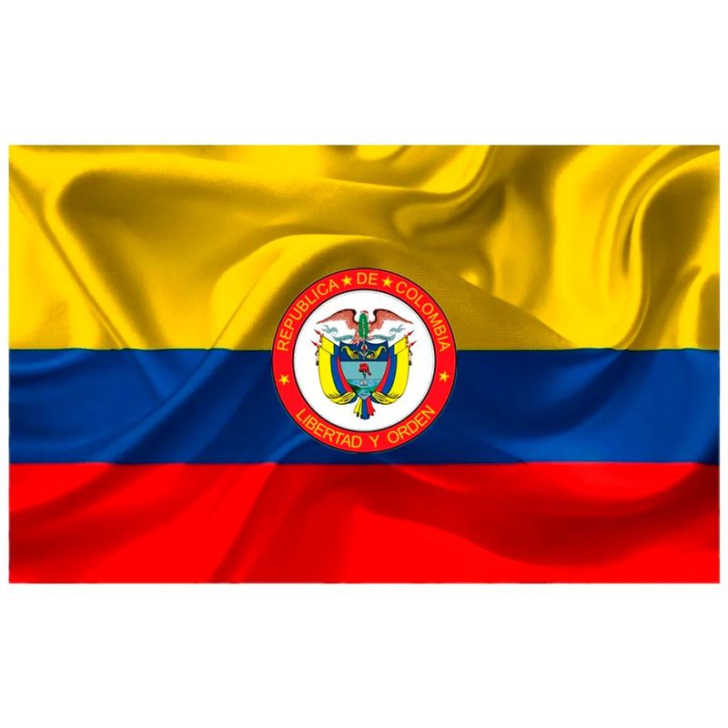 GENERICO - Bandera Colombia Escudo 150x90cm Exterior Grande Doble Cara