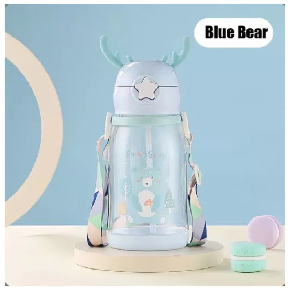 MUNDO BEBE - Vaso Pitillo Termo Para Bebe Verde Niño Azul
