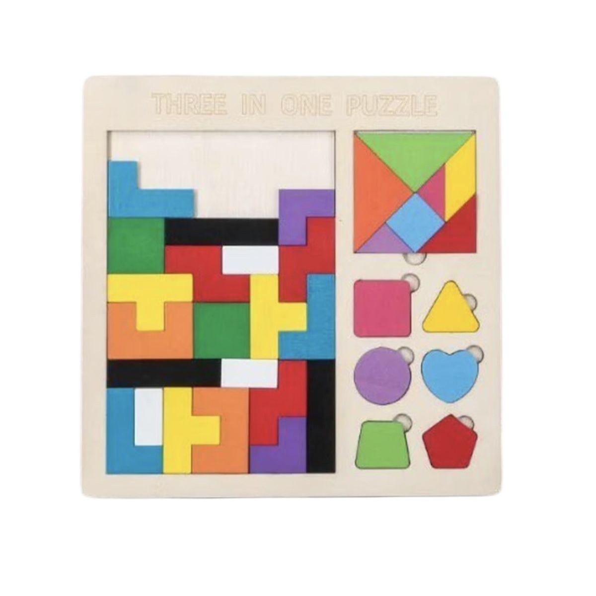 GENERICO - Tangram  Figuras Geometricas Rompecabezas Madera Niños