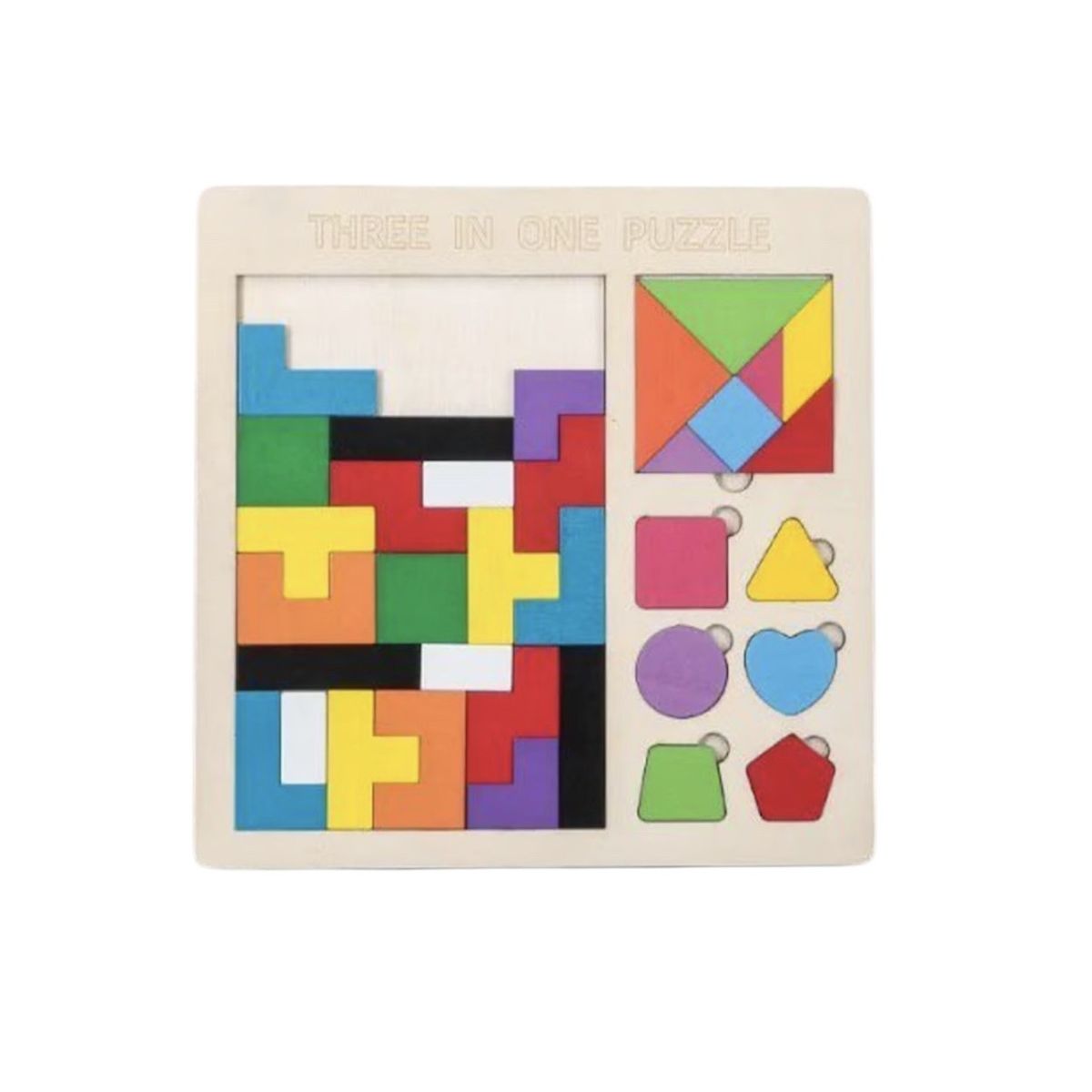 GENERICO - Tangram  Figuras Geometricas Rompecabezas Madera Niños