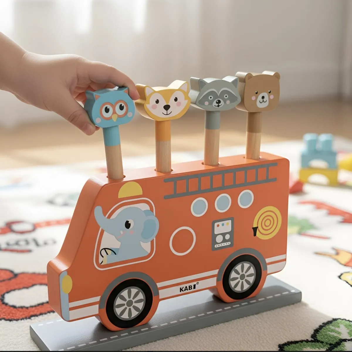 GENERICO - Bus Didactico de Madera Montessori Pop Up Bebes