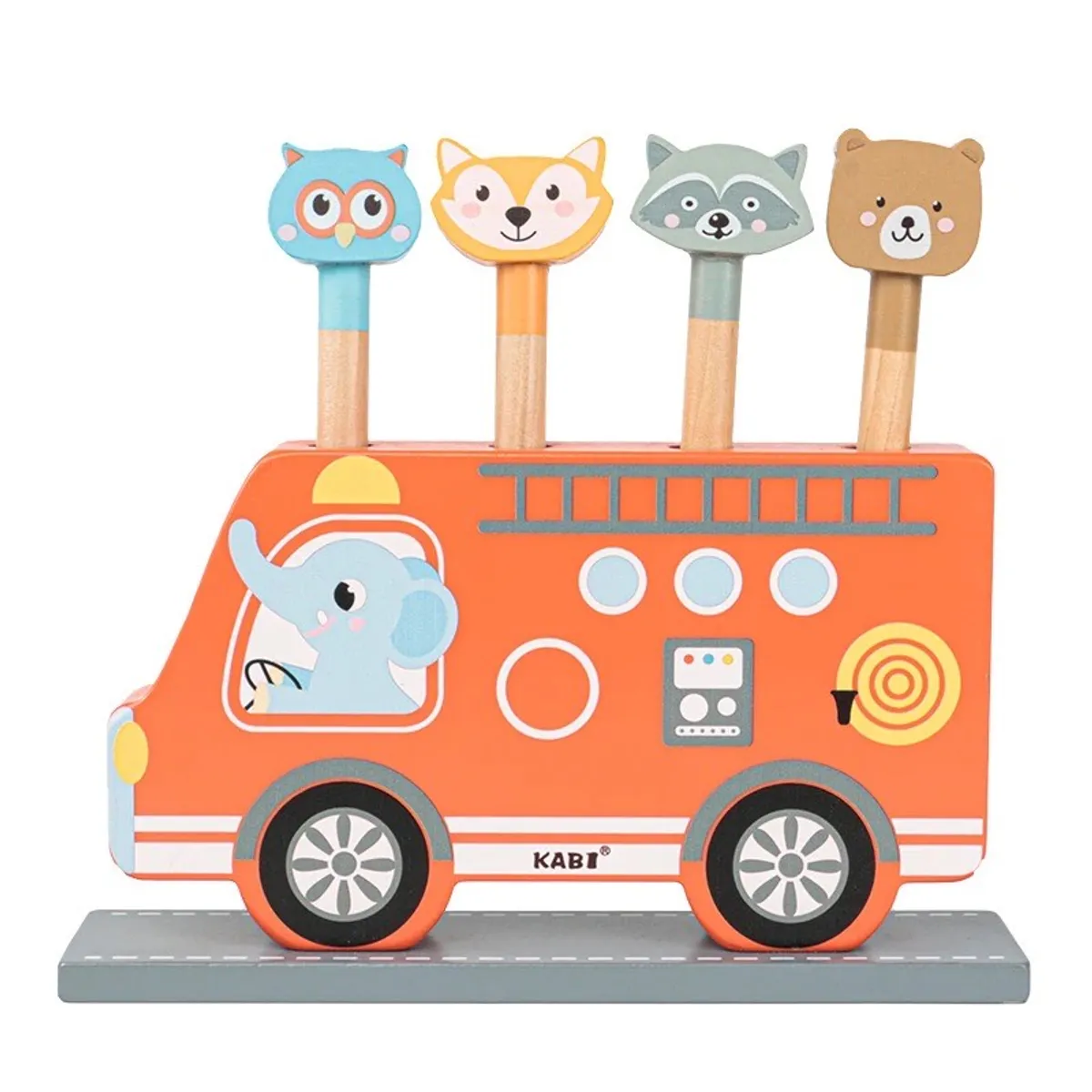 GENERICO - Bus Didactico de Madera Montessori Pop Up Bebes