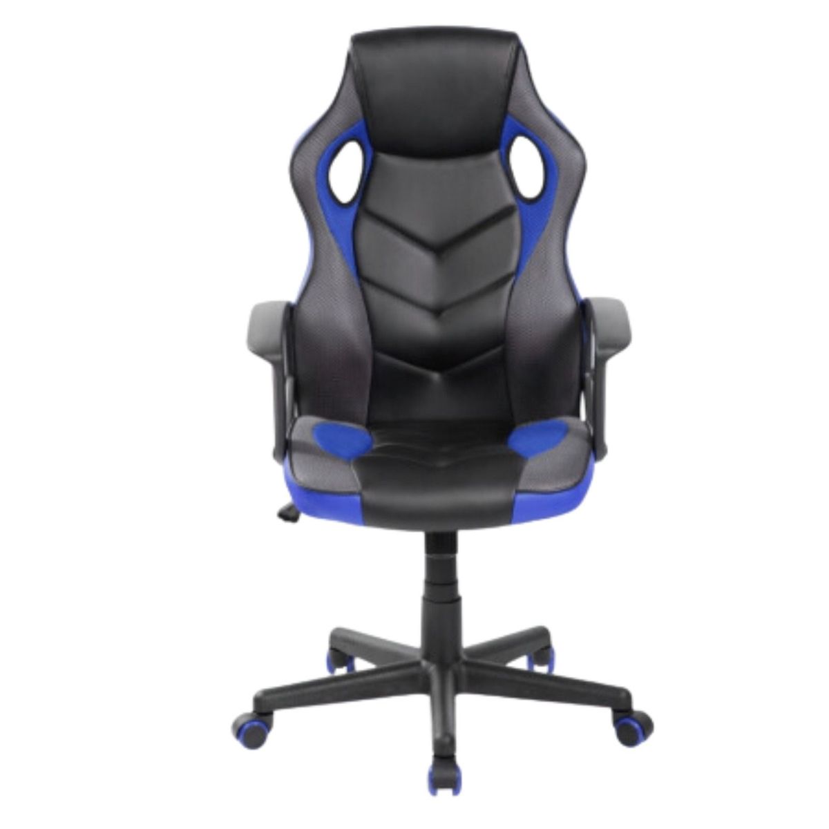 AKIVOY - Silla Gamer Rocker Para Oficina en Cuero Acolchada Giratoria Ngr-Azul