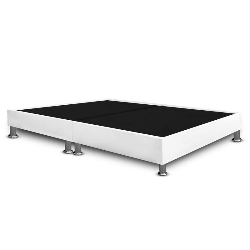 MAGIC CLASS - BASE CAMA CON PESTAÑA DIVIDIDA 160X190 ECOCUERO BLANCO
