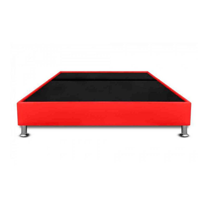 MAGIC CLASS - BASE CAMA CON PESTAÑA DIVIDIDA 200X200 ECOCUERO ROJO