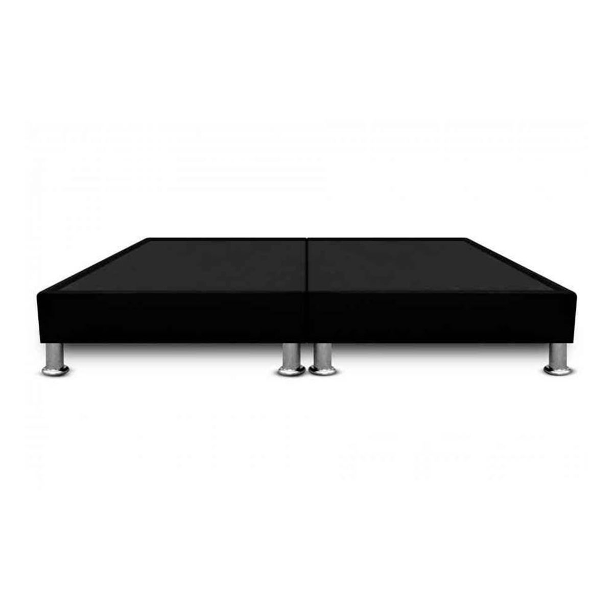 MAGIC CLASS - BASE CAMA CON PESTAÑA DIVIDIDA 200X200 MICROFIBRA NEGRO