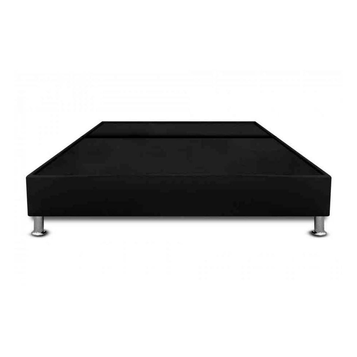 MAGIC CLASS - BASE CAMA CON PESTAÑA DIVIDIDA 200X200 MICROFIBRA NEGRO