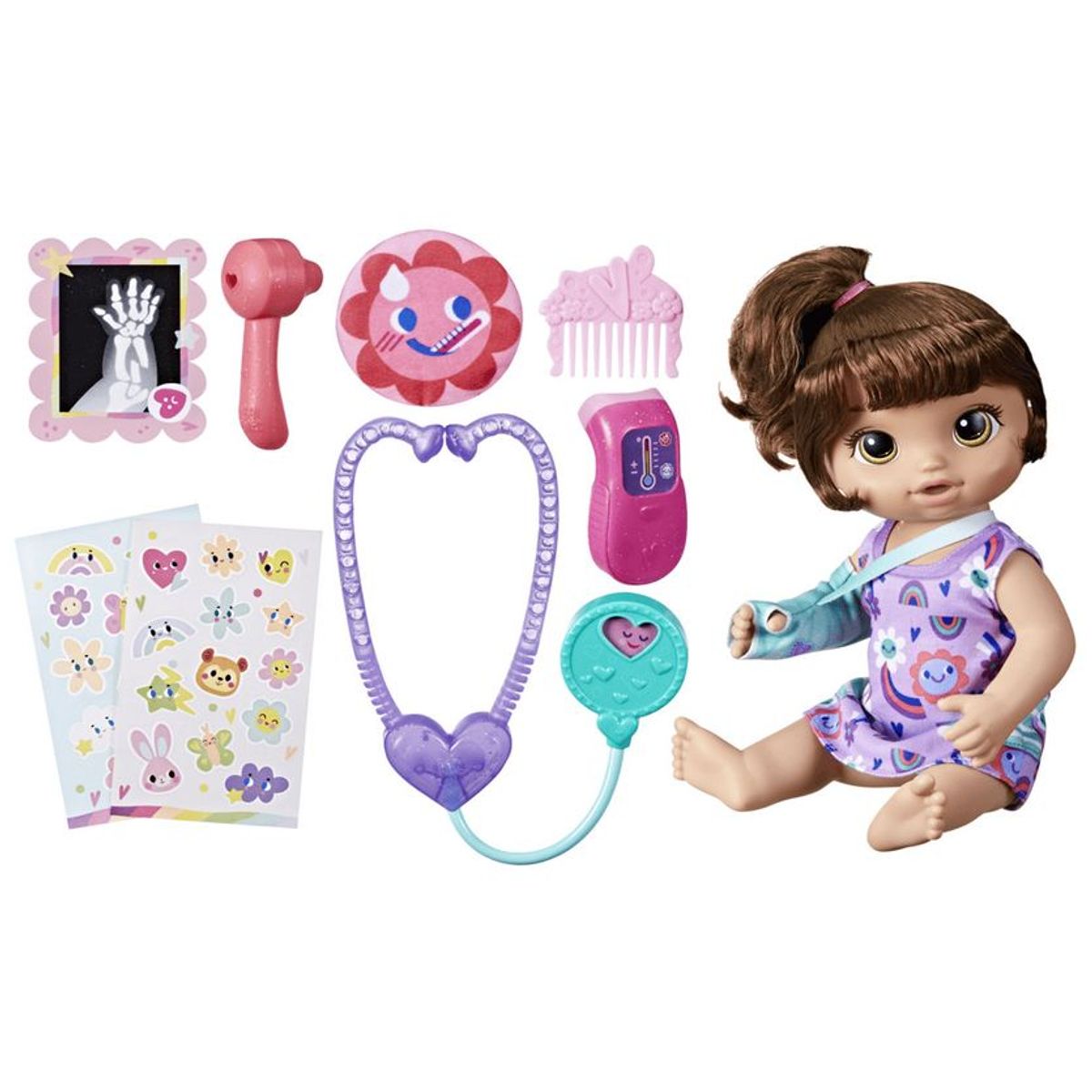 BABY ALIVE - Muñeca Baby Alive Bella Visita Médica Pelo Castaño