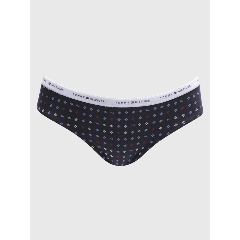 TOMMY HILFIGER - Pantie Tipo Hipster Azul Con Estampado Tommy Hilfiger
