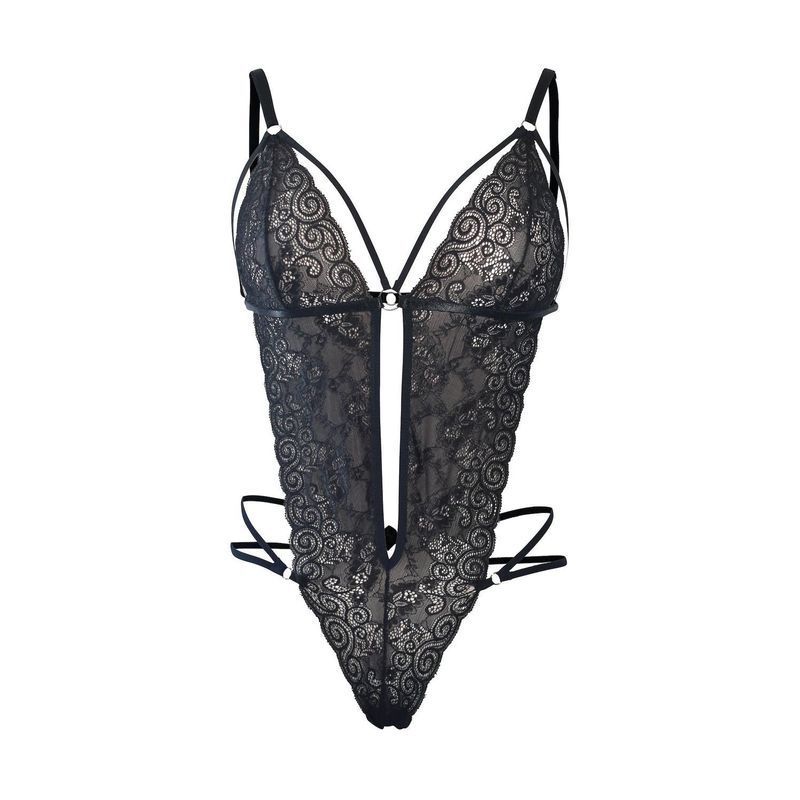 ELECTRIK LINGERIE - Body en Encaje Negro, un Encanto Inigualable - Elegancia Vibrante
