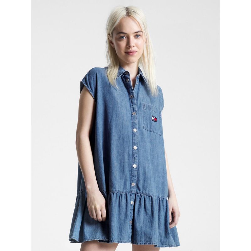TOMMY HILFIGER - Vestido Camisero Denim Mujer Azul Tommy Jeans