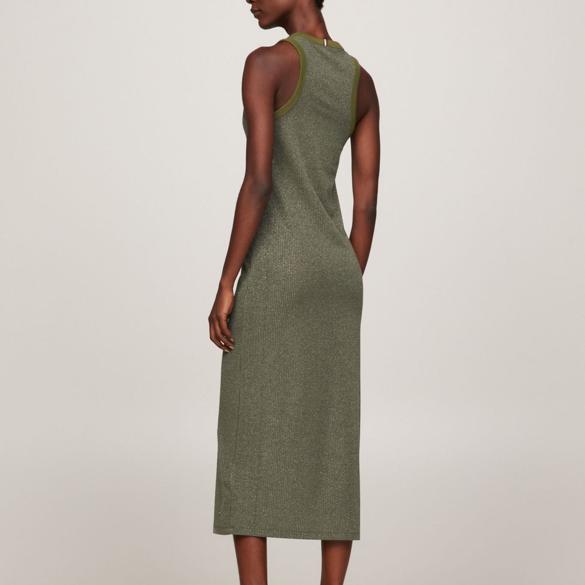 TOMMY HILFIGER - Vestido Midi Sin Mangas De Corte Slim Mujer Verde Tommy Hilfiger