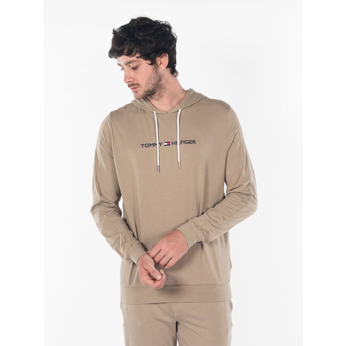 TOMMY HILFIGER - Buzo Beige de Pijama Para Hombre Tommy Hilfiger