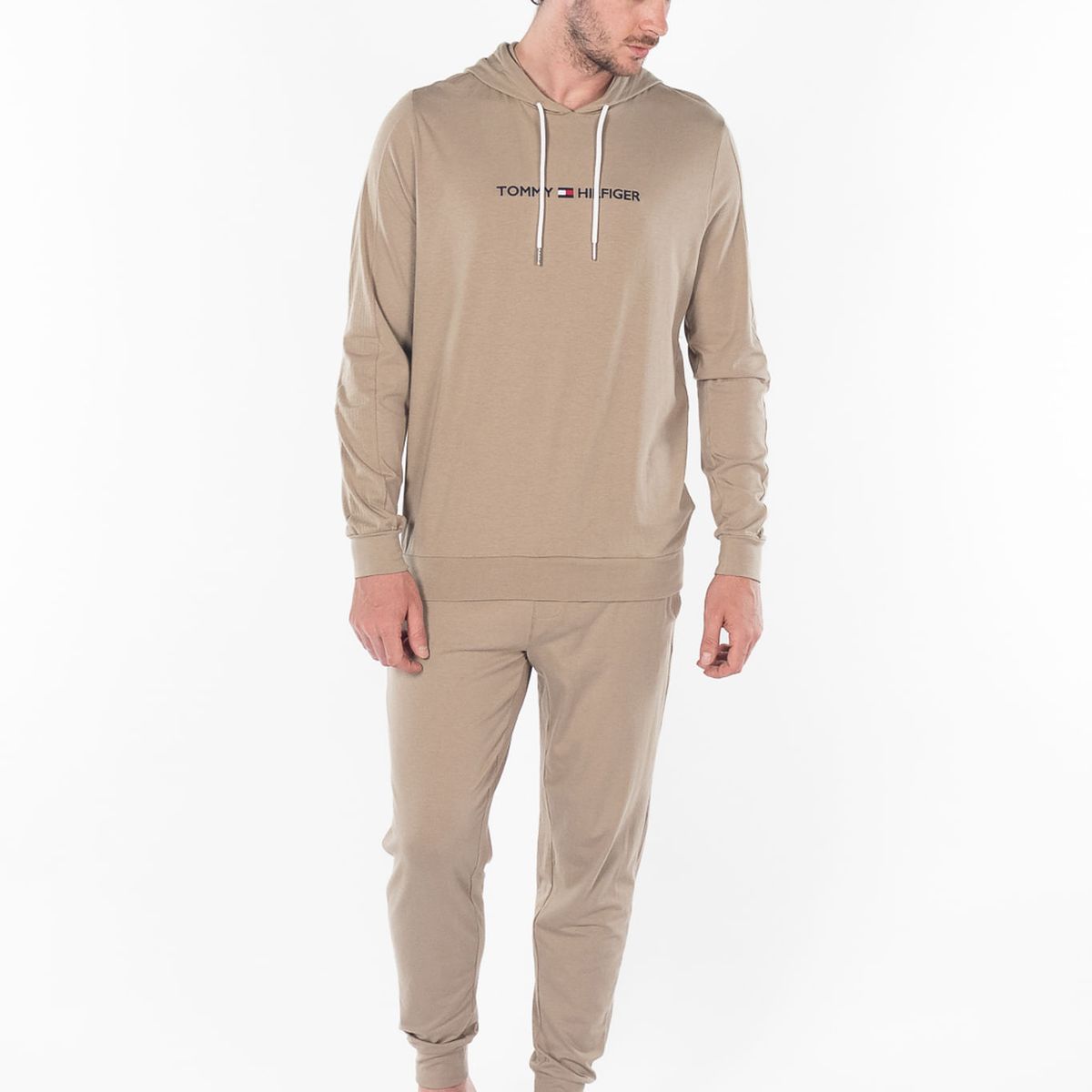 TOMMY HILFIGER - Buzo Beige de Pijama Para Hombre Tommy Hilfiger