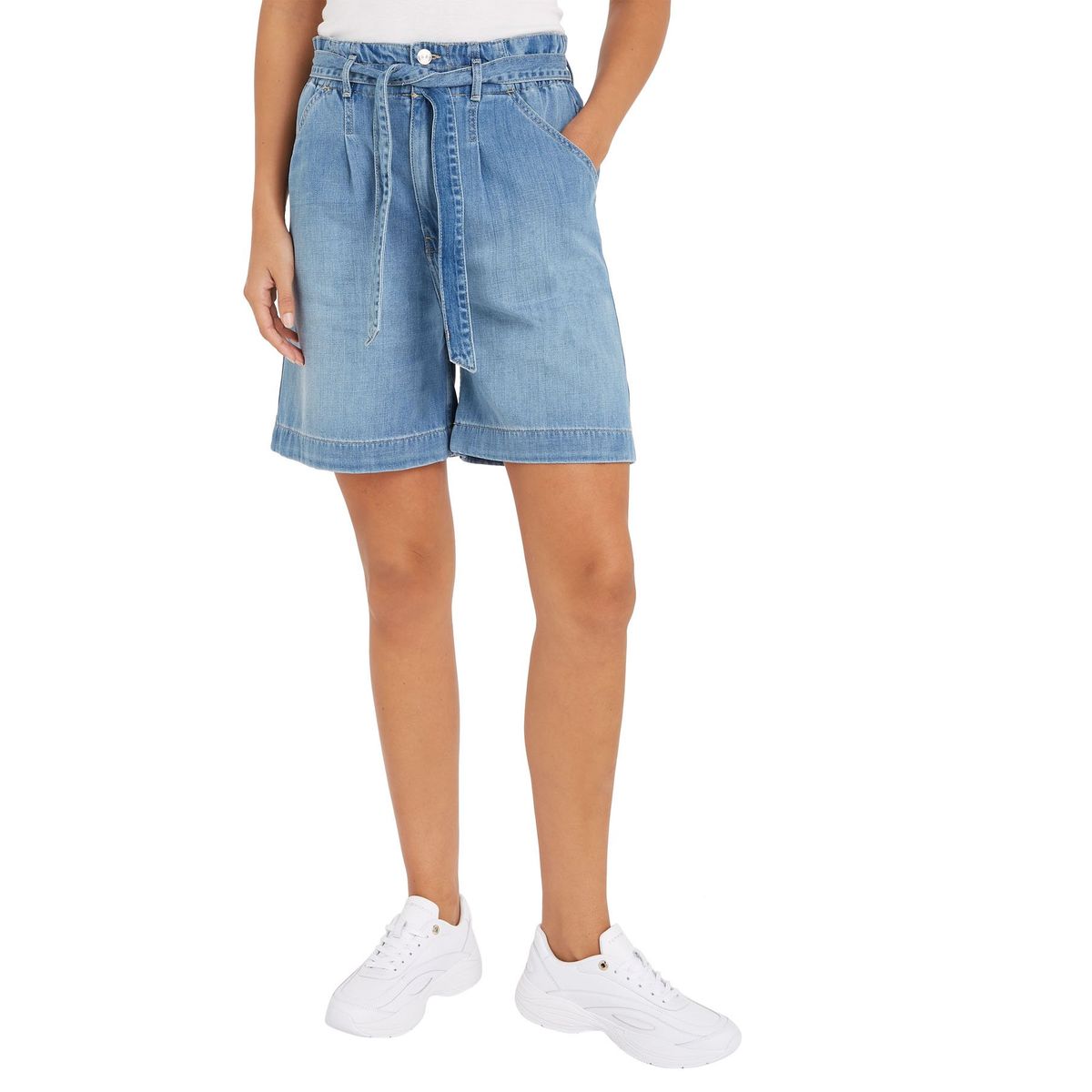 TOMMY HILFIGER - Pantalón Corto Acampanado Mujer Azul Tommy Hilfiger