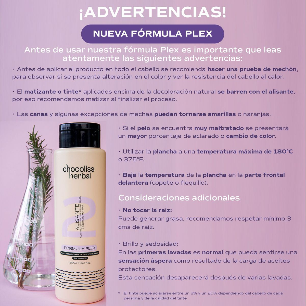 CHOCOLISSHERBAL - Alisante Natural Keratina Fórmula Plex Cabello decolorado Chocoliss Herbal 160 ml