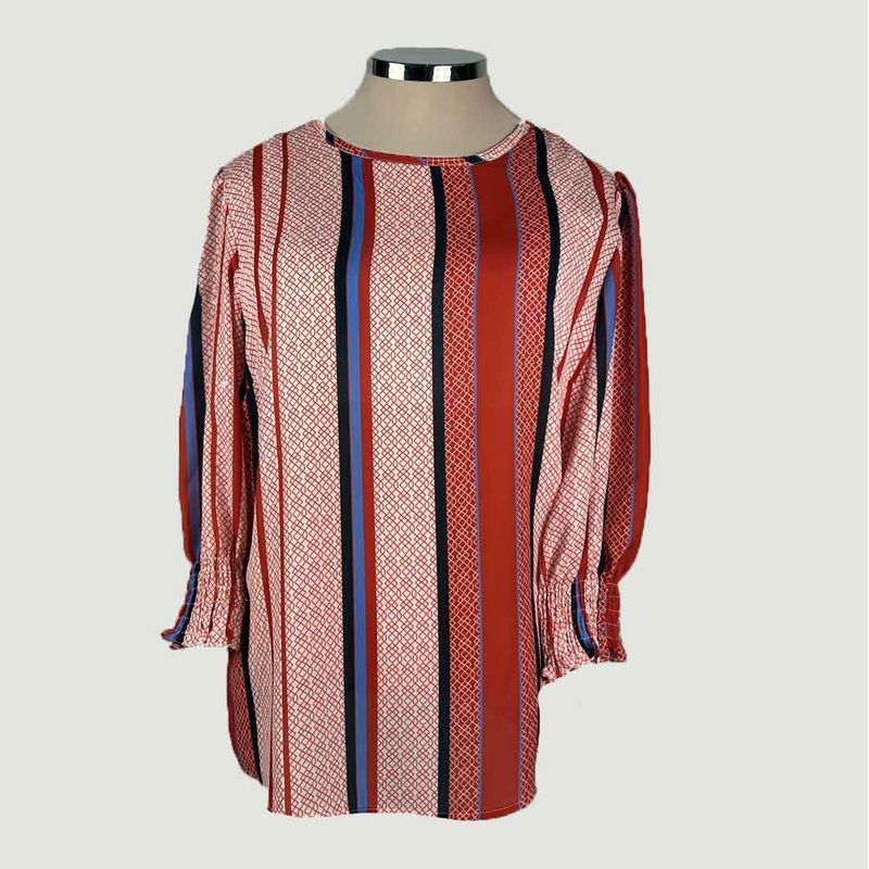 L Y H - Blusa Para Mujer Manga 3/4 Naranjo Marca L&H