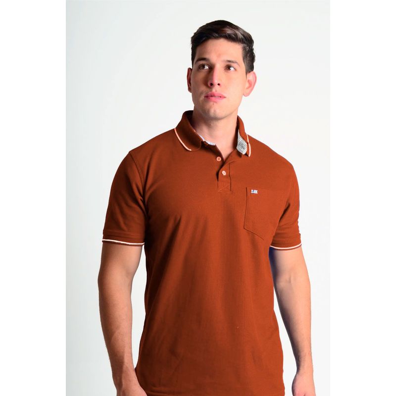 L Y H - Camiseta Para Hombre Manga Corta Naranjo Marca L&H