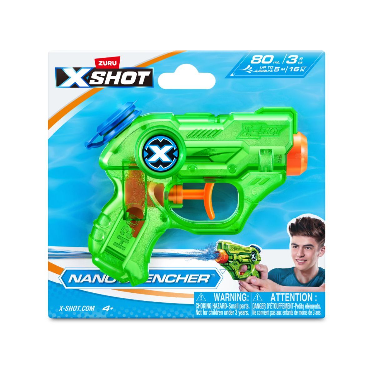 X SHOT - Lanzador Agua X Shot Verde Nano Drencher 80Ml