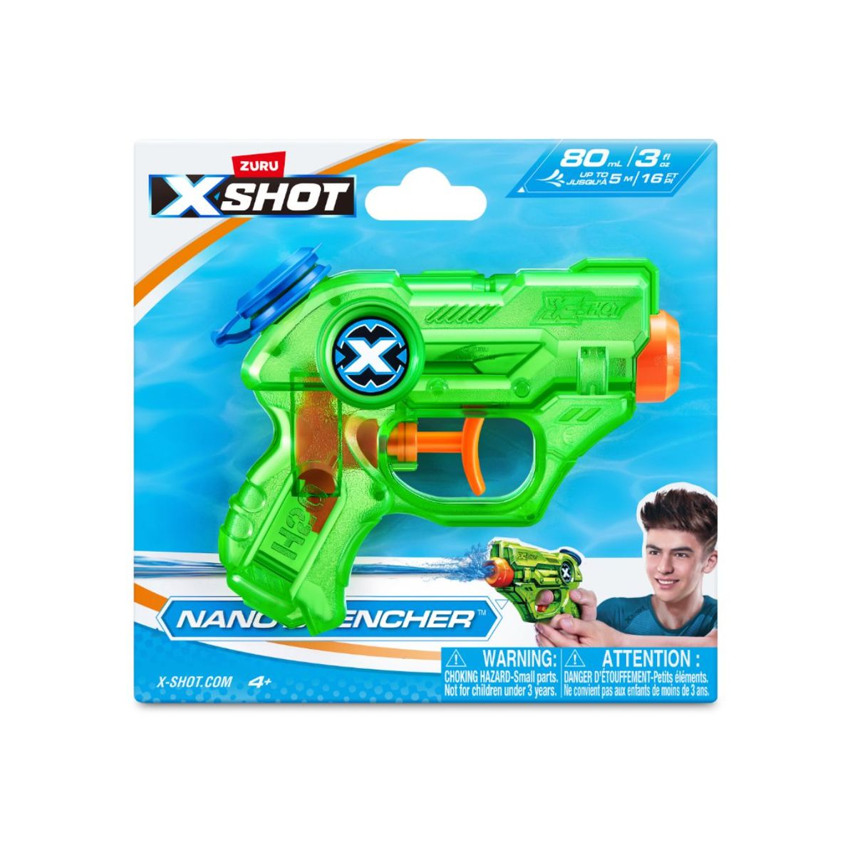 X SHOT - Lanzador Agua X Shot Verde Nano Drencher 80Ml