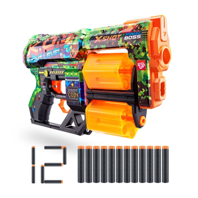 X SHOT - Lanzador X-Shot Chaos Skins K.O. 12 Dardos