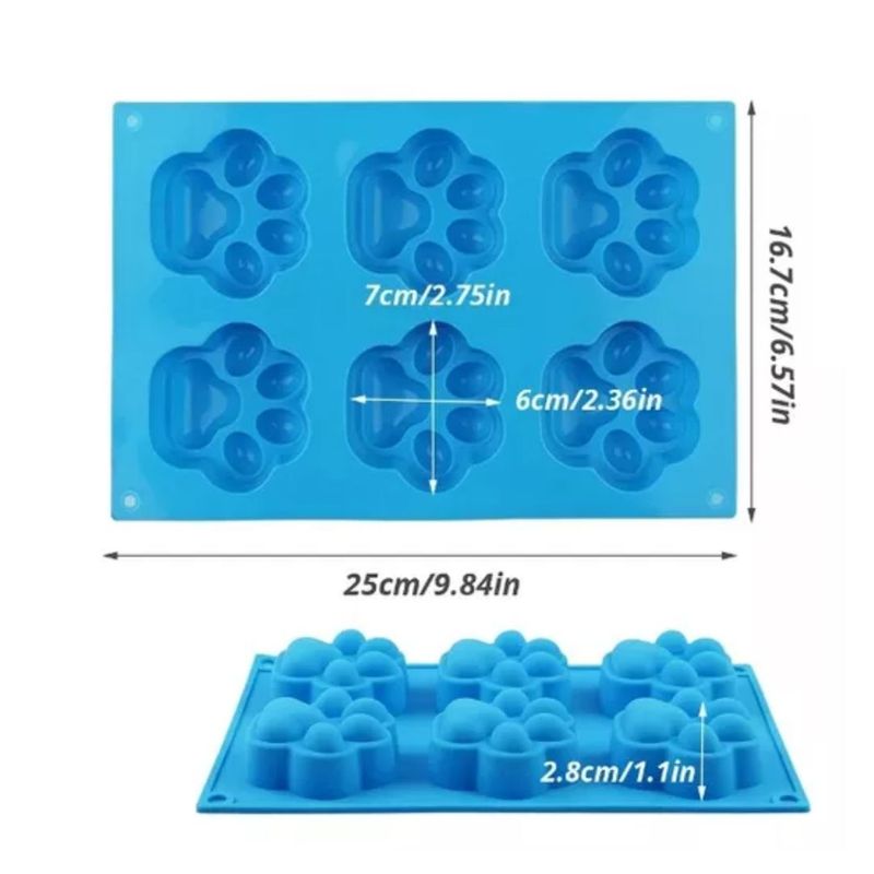AFM - MOLDE SILICONA  HUELLA MASCOTAS X 6 - REPOSTERIA