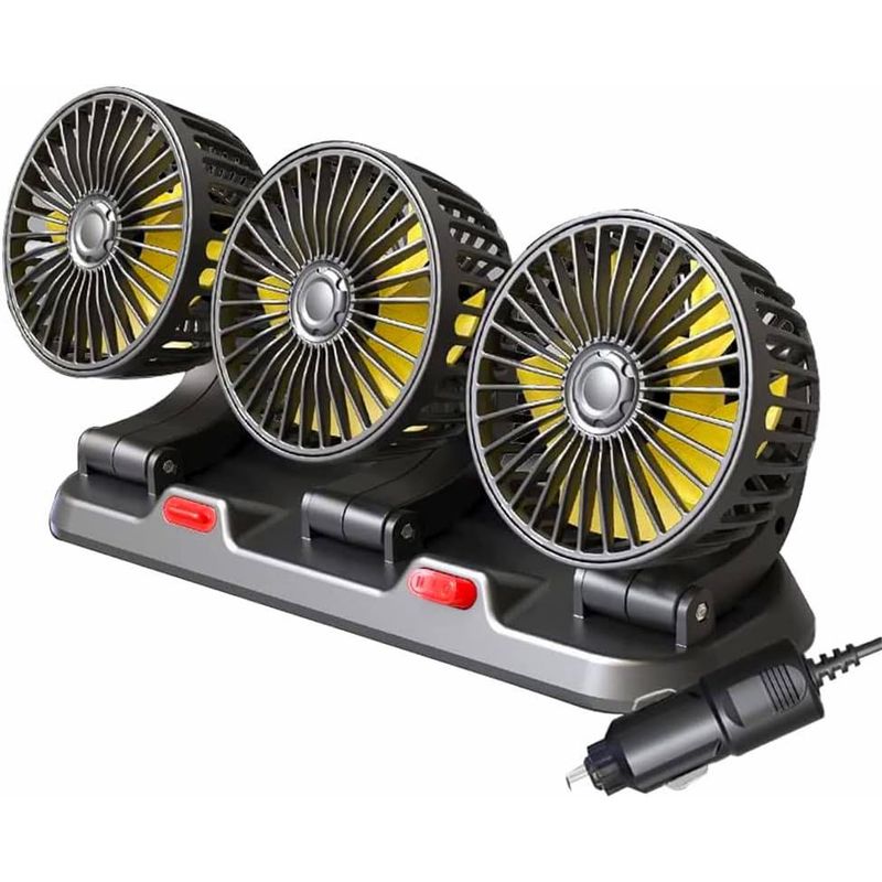 GENERICO - Ventilador De Coche 3 Cabezales