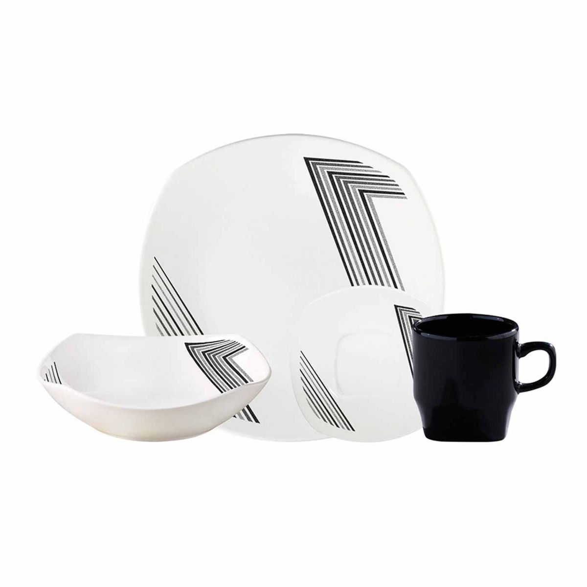 CORONA - Vajilla Corona Naia 4 Puestos 16 Piezas