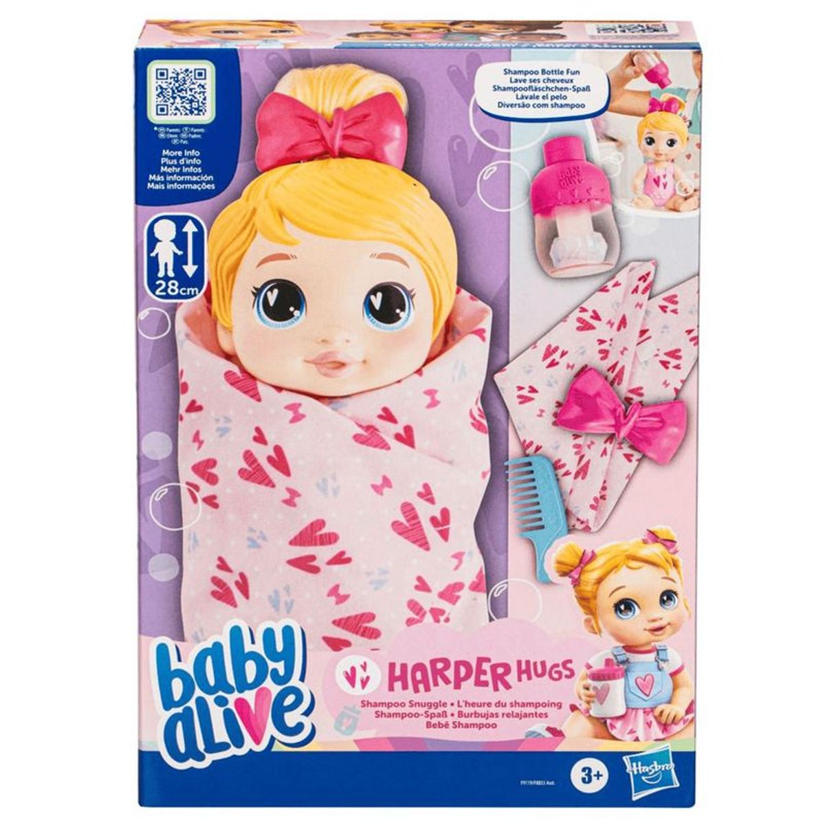 HASBRO - Muñeca Baby Alive Harper Hugs Burbujas Relajantes
