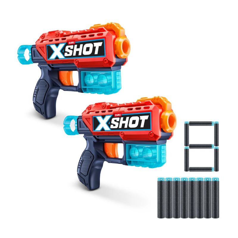 X SHOT - Set 2 Lanzadores X-Shot Excel - 8 Dardos Y 6 Latas