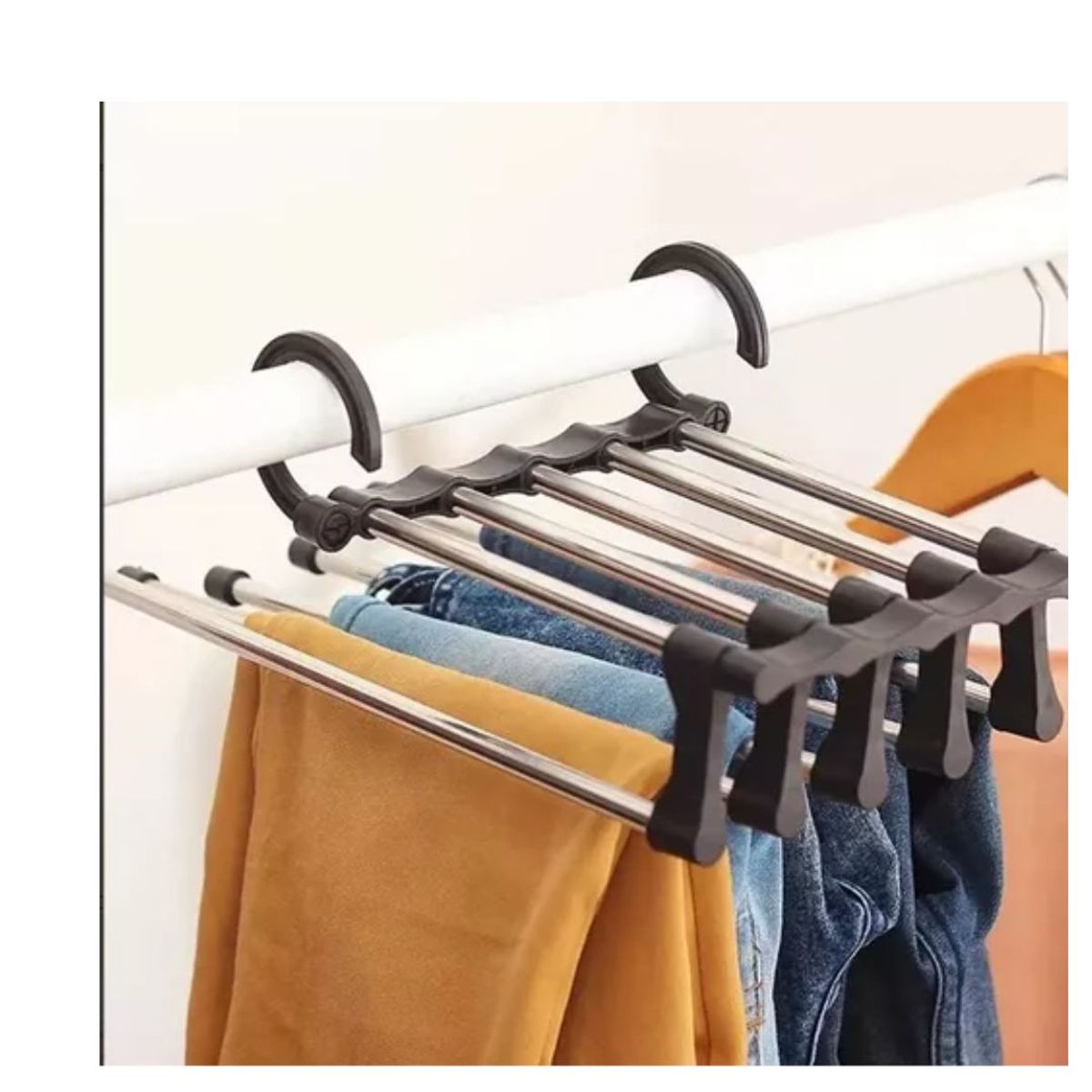 AFM - Gancho Ropa Múltiple Ahorrador Espacio 5 En 1 Pantalones