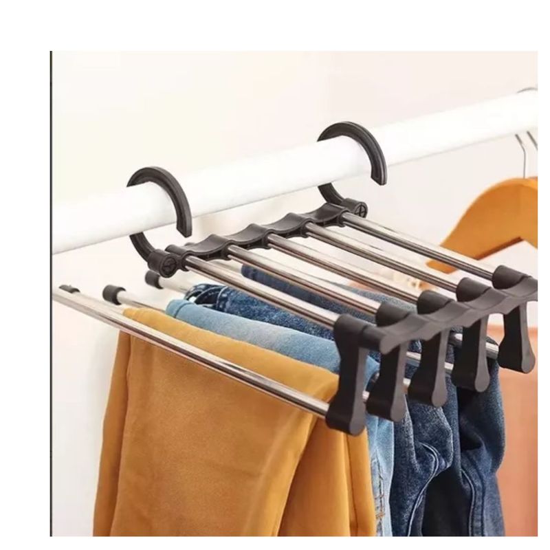 AFM - Gancho Ropa Múltiple Ahorrador Espacio 5 En 1 Pantalones