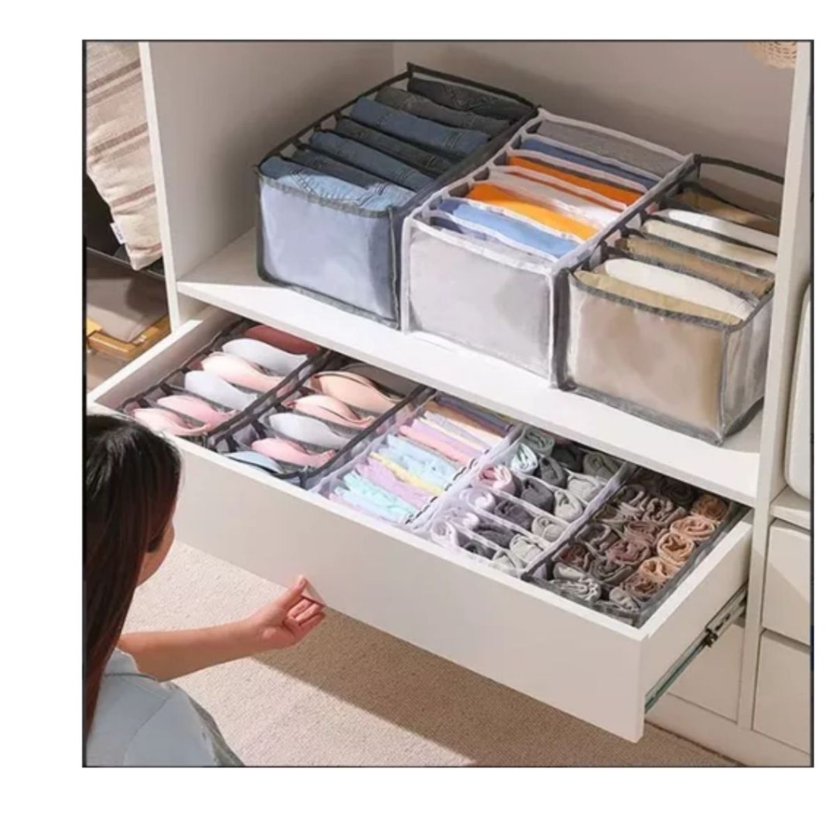 AFM - ORGANIZADOR DE ROPA INTERIOR, SET DE 3 DIVISIONES