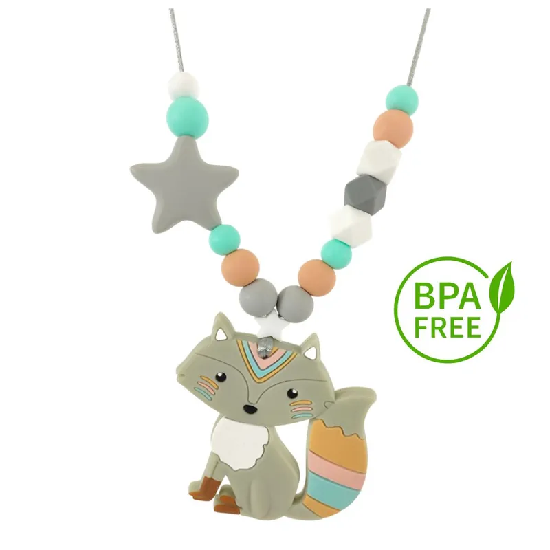 MAMI MAUSS - Collar de lactancia con figura mordedora animalitos