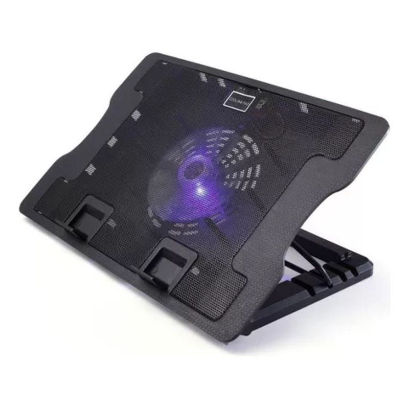 GENERICO - Base Refrigerante Para Portátil LED / USB / 5 Posiciones Negra