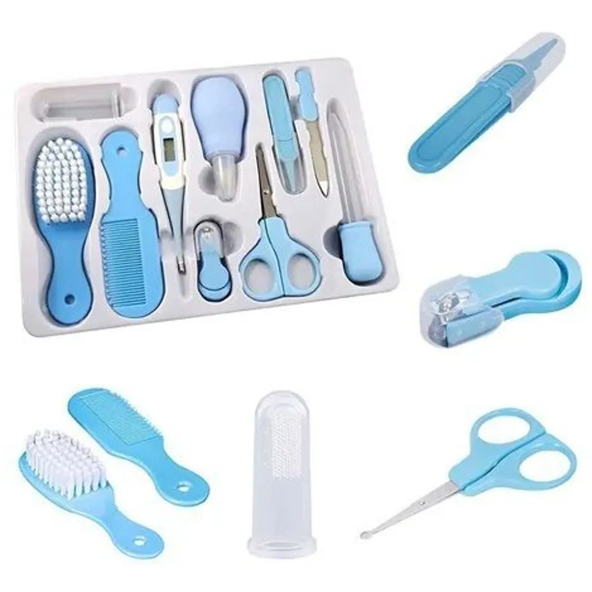 BABY ON - Kit para bebe 10 piezas Azul