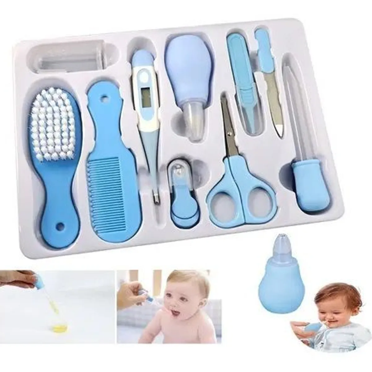 BABY ON - Kit para bebe 10 piezas Azul