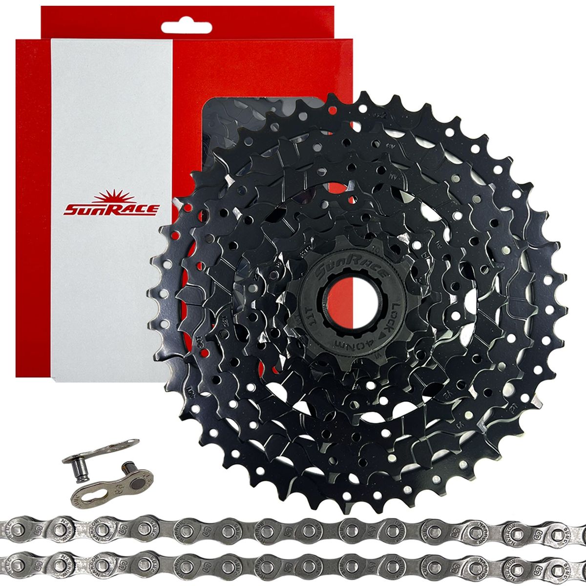 SUNRISE - Pacha Bicicleta 8 Velo Sunrace M680 11-40 y Cadena Gw S51