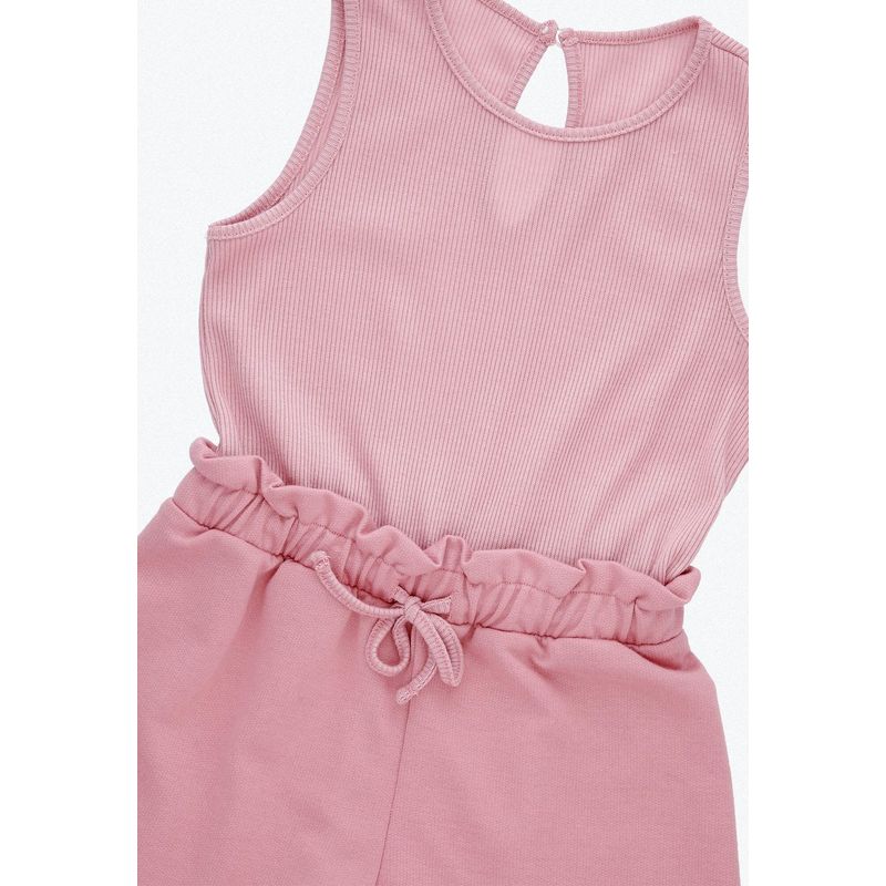 BABY PLANET - Overol Rosa Claro Con Rib Para Niña Baby Planet.-