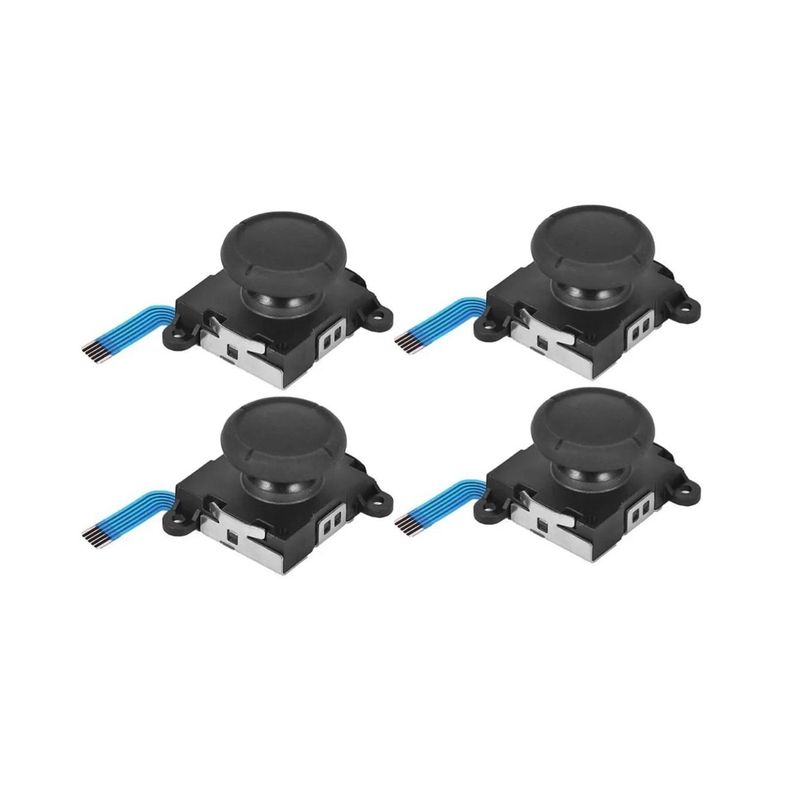 GENERICO - 4 Joystick Análogo Repuesto Para Joycon Negros Compatible Switch