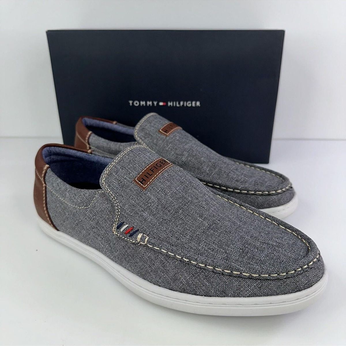 TOMMY HILFIGER - Zapatos Sin Cordones Para Hombre Gris Tommy Hilfiger