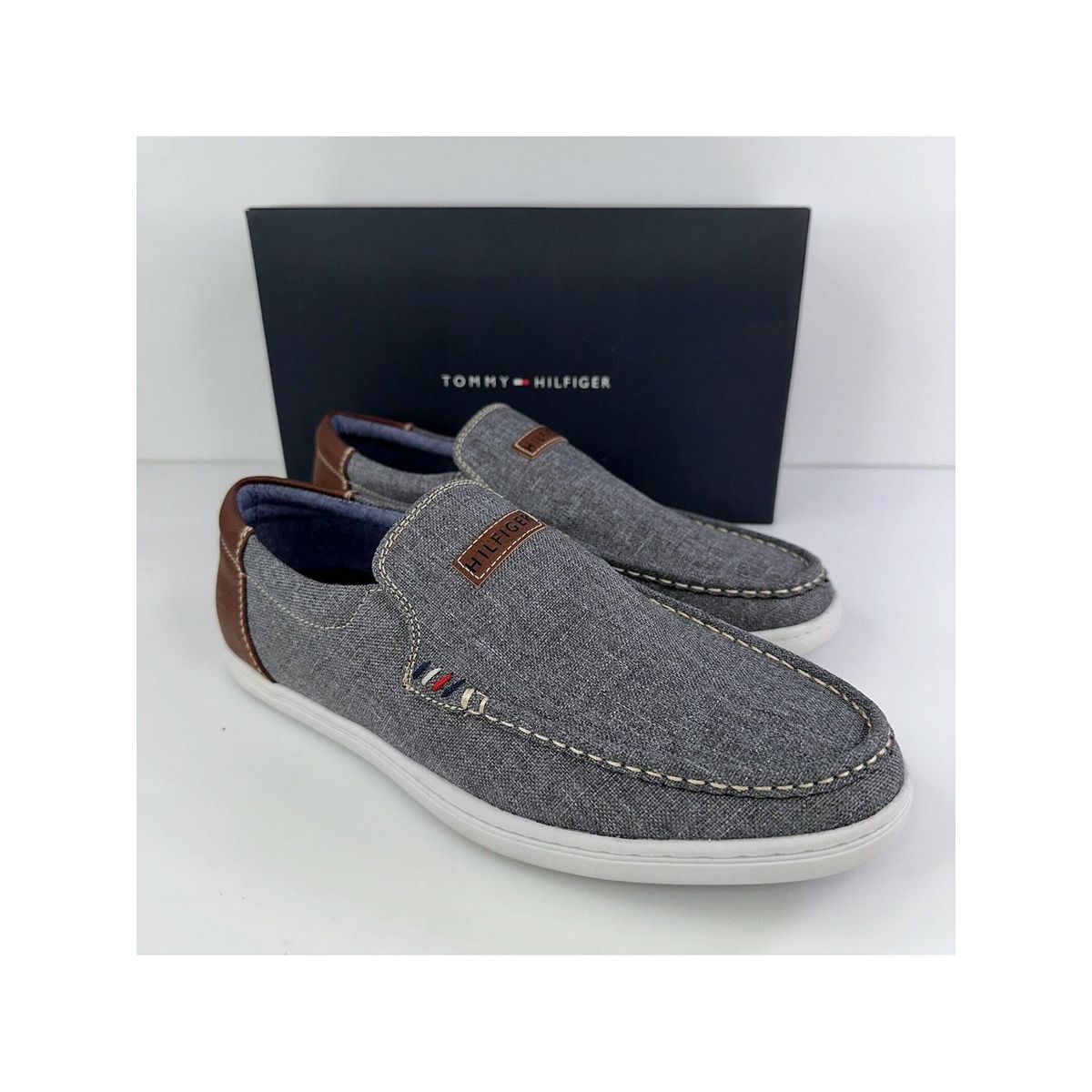 TOMMY HILFIGER - Zapatos Sin Cordones Para Hombre Gris Tommy Hilfiger