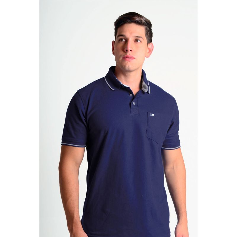L Y H - Camiseta Para Hombre Manga Corta Azul Marca L&H