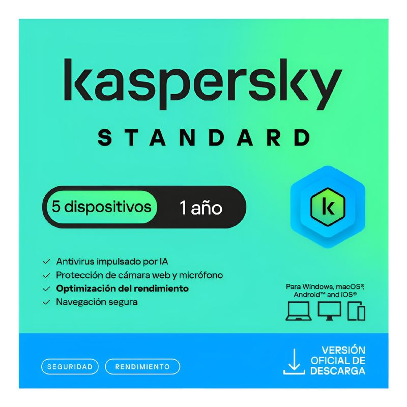 KASPERSKY - Antivirus Kaspersky Standard 5 Dispositivos 1 Año