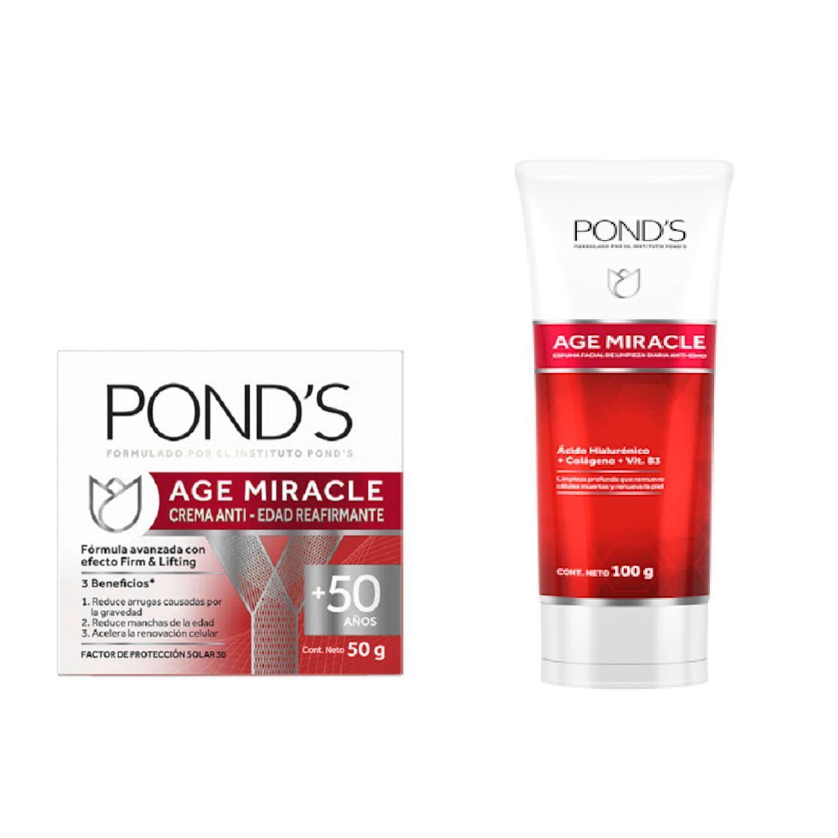 GENERICO - Kit Age Miracle de Pond`s Línea +50 Anti-arrugas kit x 2 productos + Obs.