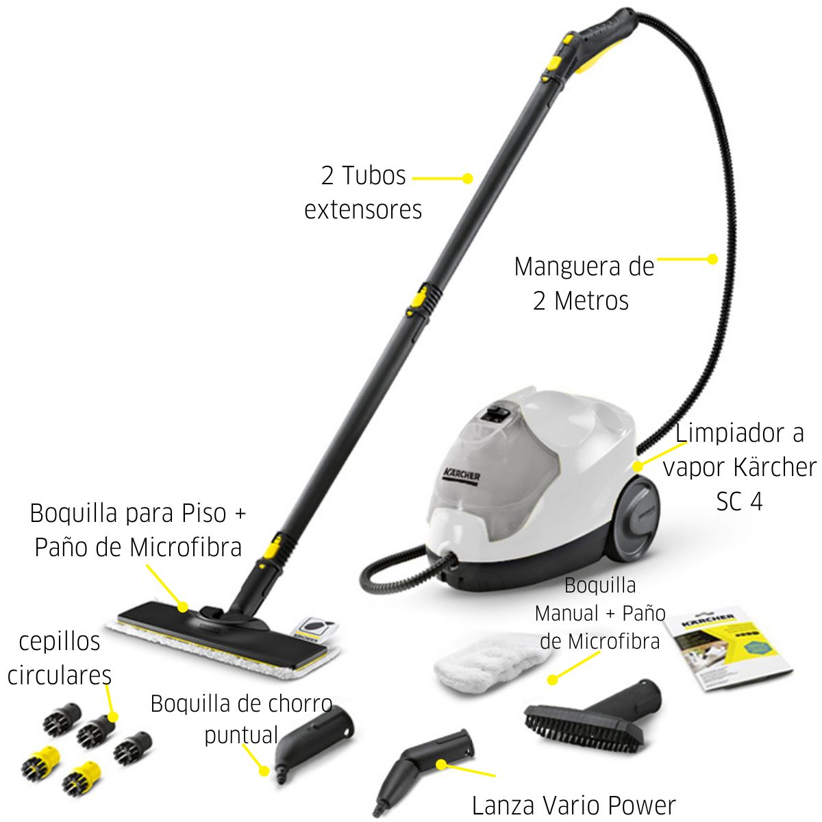 KARCHER - Limpiadora a vapor sin detergentes SC 4 Premium Karcher