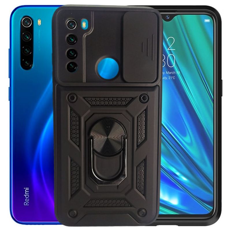 GENERICO - Funda Case Protector Cámara Con Slider Compatible Xiaomi Note 8 Negro