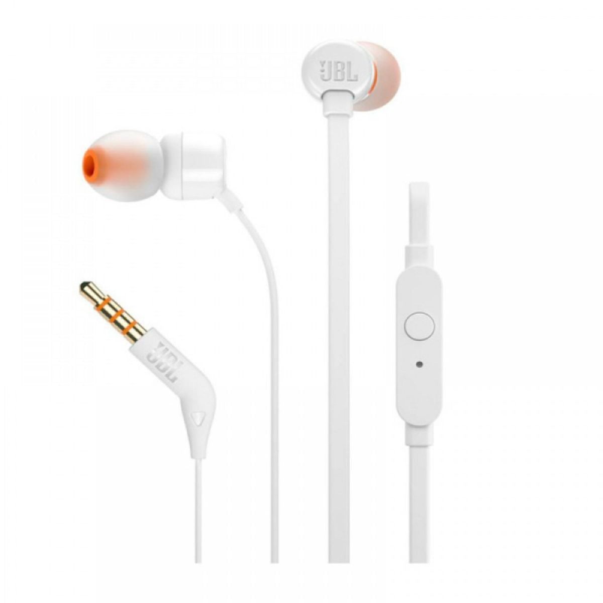 JBL - Audífonos JBL Alámbricos In Ear Manos Libres T110 Blanco