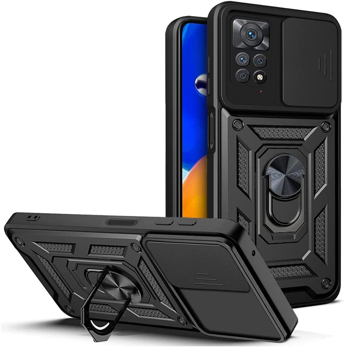 GENERICO - Funda Case Protector Cámara Slider Compatible Xiaomi Note 11 11S Negro
